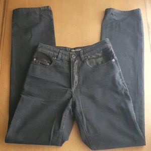 Y/Project womens sz XS black straight leg jeans with satin like detail